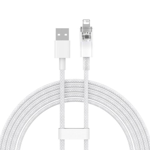 Kabel przewód w oplocie do iPhone Explorer Series USB - Lightning 2.4A 2m biały BASEUS