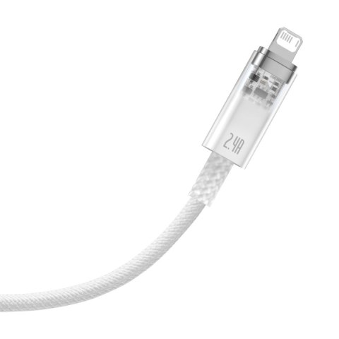 Kabel przewód w oplocie do iPhone Explorer Series USB - Lightning 2.4A 2m biały BASEUS