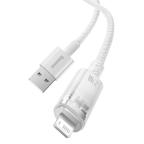 Kabel przewód w oplocie do iPhone Explorer Series USB - Lightning 2.4A 2m biały BASEUS