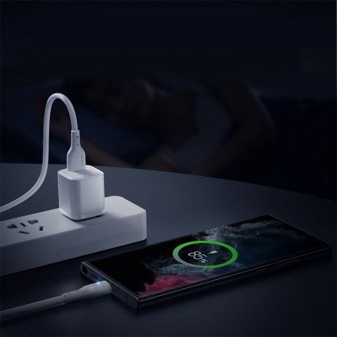 Kabel przewód ze wskaźnikiem LED USB - USB-C 3A 2m biały JOYROOM