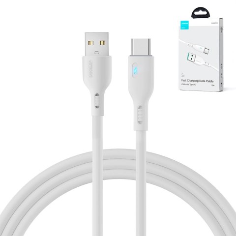 Kabel przewód ze wskaźnikiem LED USB - USB-C 3A 2m biały JOYROOM