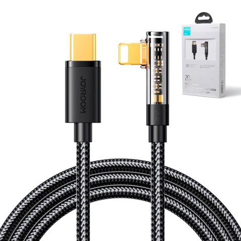 Kątowy Kabel iPhone Lightning - USB-C do szybkiego ładowania 20W 1.2m czarny JOYROOM