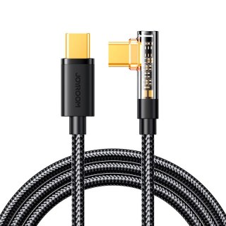 Kątowy kabel USB-C do szybkiego ładowania i transferu danych 100W 1.2m czarny JOYROOM