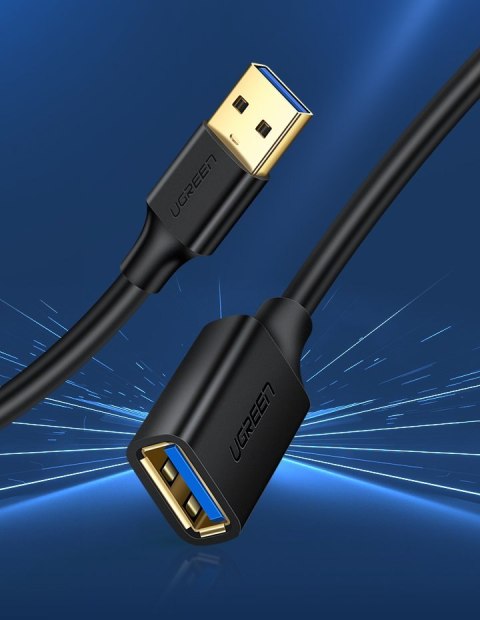 Przedłużacz kabla przewodu USB 3.0 1m czarny UGREEN