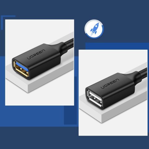 Przedłużacz kabla przewodu USB 3.0 1m czarny UGREEN