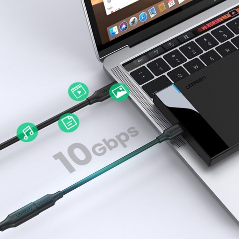 Przedłużacz kabla przewodu USB-C 100W 10Gb/s 1m czarny UGREEN