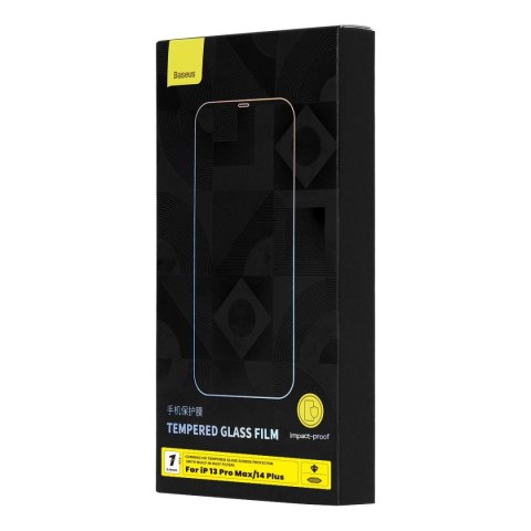 Szkło hartowane do iPhone 14 Plus / 13 Pro Max z osłoną na głośnik 0.4mm ZESTAW BASEUS