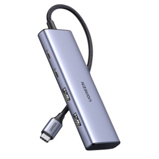 HUB adapter portów USB-C - 2x USB-A 2x USB-C 20cm szary UGREEN