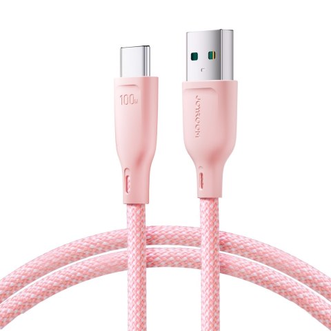 Kabel przewód Multi-Color Series USB-A - USB-C 100W szybki transfer 1m różowy JOYROOM