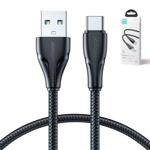 Kabel przewód Surpass Series USB - USB-C do szybkiego ładowania 3A 1.2m czarny JOYROOM