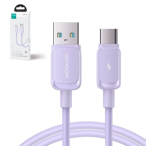 Kabel przewód USB-A - USB-C 3A 1.2m fioletowy JOYROOM