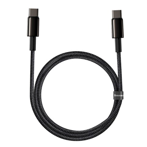 Kabel przewód USB-C szybkie ładowanie Power Delivery PD QC 100W 5A 1m czarny BASEUS