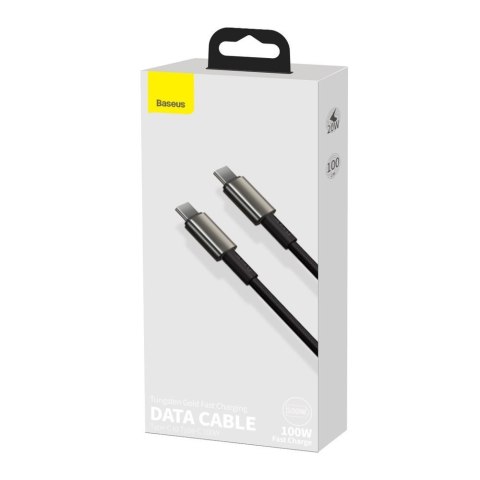 Kabel przewód USB-C szybkie ładowanie Power Delivery PD QC 100W 5A 1m czarny BASEUS