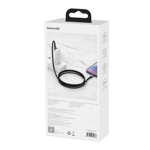 Kabel przewód USB-C szybkie ładowanie Power Delivery PD QC 100W 5A 1m czarny BASEUS