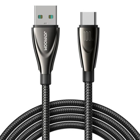 Kabel przewód w oplocie Pioneer Series USB-A - USB-C 100W 1.2m czarny JOYROOM