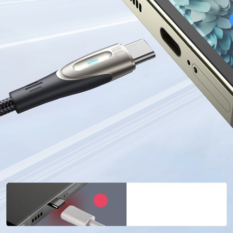 Kabel przewód w oplocie Pioneer Series USB-A - USB-C 100W 1.2m czarny JOYROOM