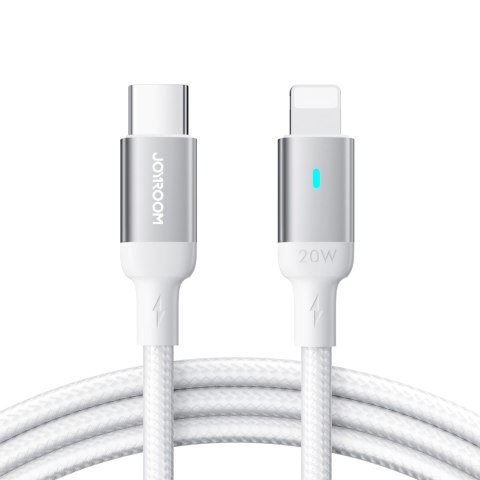 Wytrzymały kabel do iPhone A10 Series w oplocie USB-C - Lightning 20W 2m biały JOYROOM