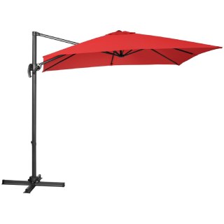 Parasol ogrodowy boczny na wysięgniku kwadratowy 250 x 250 cm czerwony UNIPRODO