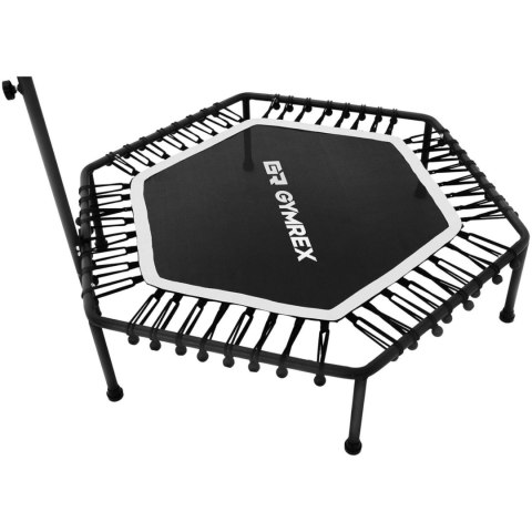 Trampolina fitness do ćwiczeń z regulowanym uchwytem 124 cm czarno-biała GYMREX