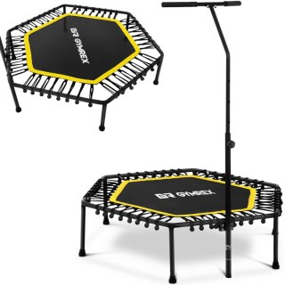 Trampolina fitness do ćwiczeń z regulowanym uchwytem 124 cm czarno-żółta GYMREX