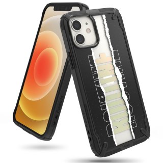 Etui pancerny pokrowiec z ramką iPhone 12 mini Fusion X Design Routine czarny Ringke