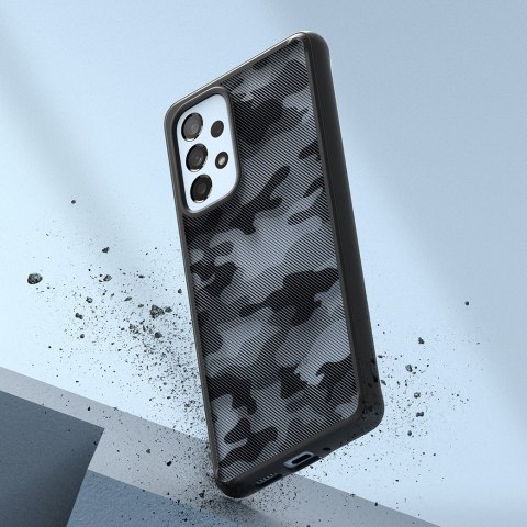 Etui pokrowiec z żelową ramką Galaxy A73 Fusion Matte czarny Ringke