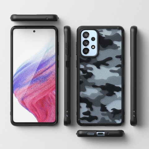 Etui pokrowiec z żelową ramką Galaxy A73 Fusion Matte czarny Ringke