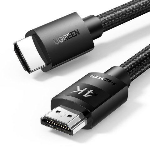 Kabel przewód audio wideo HDMI 2.0 4K wytrzymały w oplocie 1m czarny UGREEN