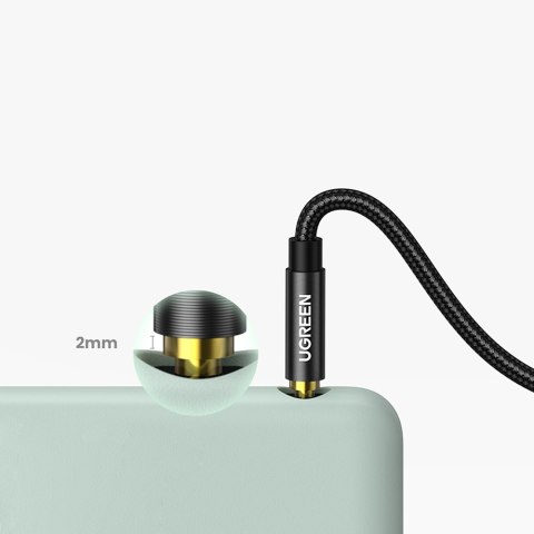 Kabel przewód kątowy audio 2x mini jack 3.5mm 0.5m niebieski UGREEN