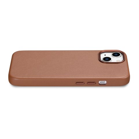 Pokrowiec etui z naturalnej skóry do iPhone 14 Plus MagSafe Case Leather brązowy ICARER