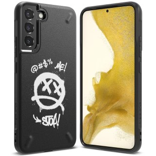 Wytrzymałe etui pokrowiec Galaxy S22+ Onyx Design Graffiti czarny Ringke