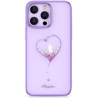 Etui do telefonu iPhone 14 Plus ozdobione kryształami Wish Series foletowe KINGXBAR