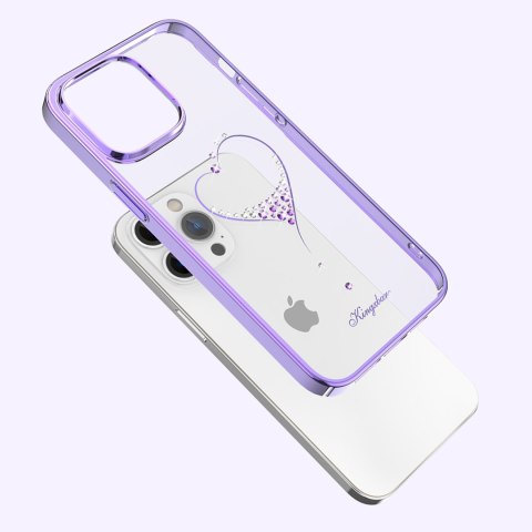 Etui do telefonu iPhone 14 Plus ozdobione kryształami Wish Series foletowe KINGXBAR