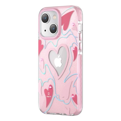 Etui pokrowiec w gwiazdki iPhone 14 Plus Heart Star Series PINK HEART KINGXBAR