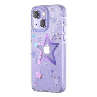 Etui pokrowiec w gwiazdki iPhone 14 Plus Heart Star Series PURPLE STAR KINGXBAR