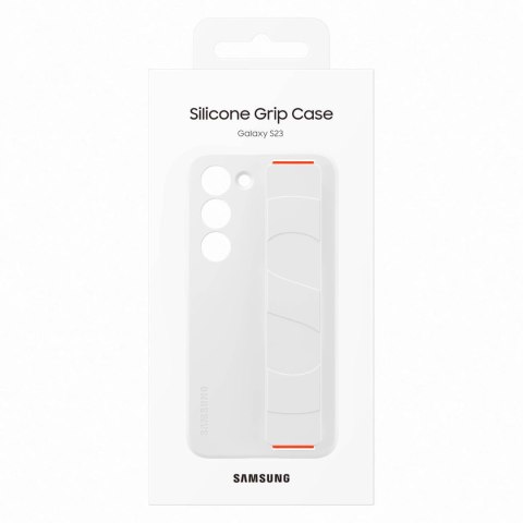 Etui silikonowy pokrowiec z paskiem na rękę Samsung Galaxy S23 Silicone Grip Cover białe SAMSUNG