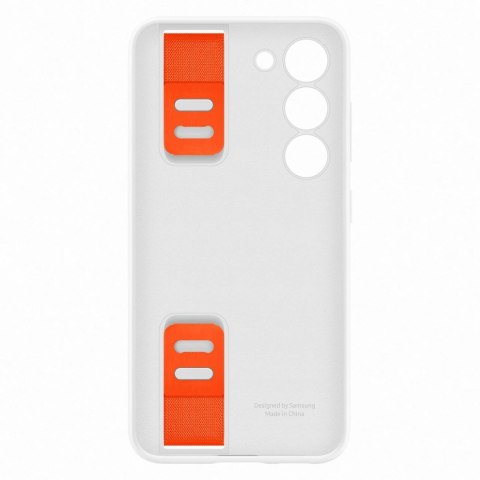 Etui silikonowy pokrowiec z paskiem na rękę Samsung Galaxy S23 Silicone Grip Cover białe SAMSUNG