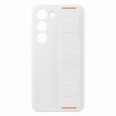 Etui silikonowy pokrowiec z paskiem na rękę Samsung Galaxy S23 Silicone Grip Cover białe SAMSUNG