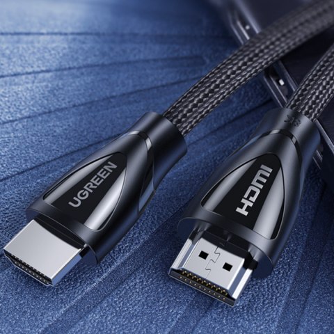 Kabel przewód HDMI 2.1 8K 60Hz 1.5m w oplocie bawełnianym czarny UGREEN