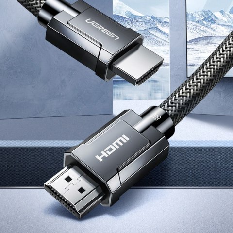 Kabel przewód HDMI 2.1 8K 60Hz 48Gb/s 3m elastyczny w oplocie szary UGREEN