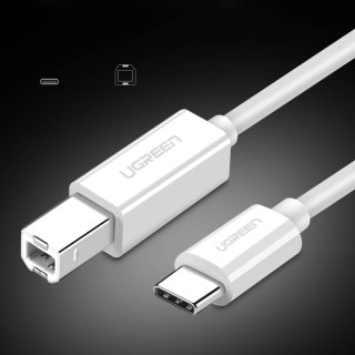 Kabel przewód do drukarki USB-C - USB-B 480Mb/s 1m biały UGREEN