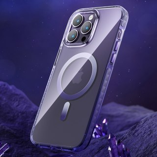 Magnetyczne etui iPhone 14 Plus MagSafe PQY Ice Crystal Series różowo-niebieskie KINGXBAR