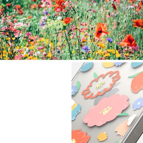 Pancerne etui pokrowiec z żelową ramką iPhone 14 Plus Fusion Design Floral przezroczysty Ringke