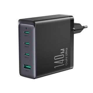 Szybka ładowarka sieciowa GaN 140W 3x USB-C USB-A + kabel USB-C 240W 1.2m czarna JOYROOM