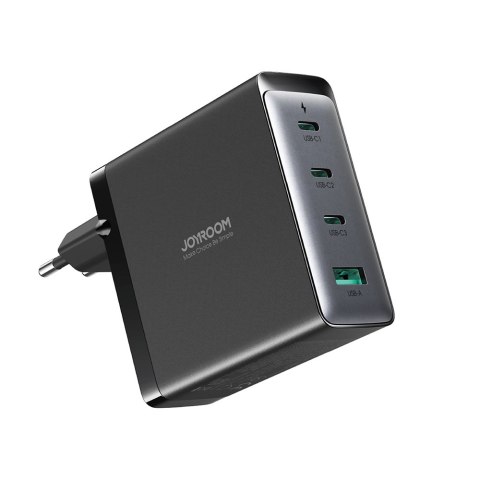 Szybka ładowarka sieciowa GaN 140W 3x USB-C USB-A + kabel USB-C 240W 1.2m czarna JOYROOM