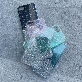 Błyszczące etui pokrowiec z brokatem Samsung Galaxy A22 4G Star Glitter przezroczysty WOZINSKY