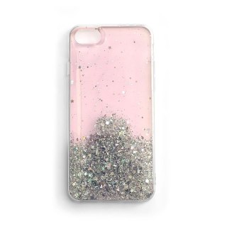 Błyszczące etui pokrowiec z brokatem Samsung Galaxy A22 4G Star Glitter różowy WOZINSKY