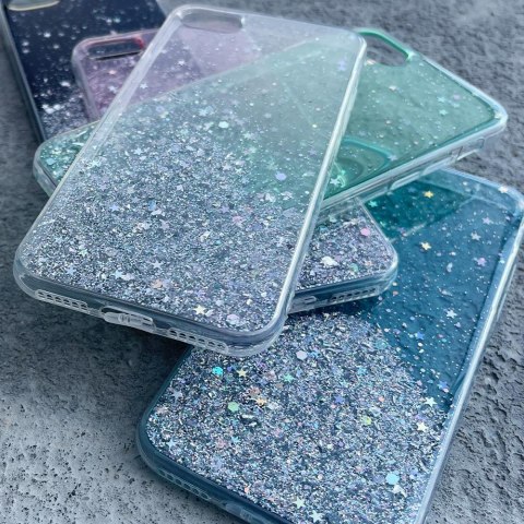 Błyszczące etui pokrowiec z brokatem Samsung Galaxy A42 5G Star Glitter przezroczysty WOZINSKY