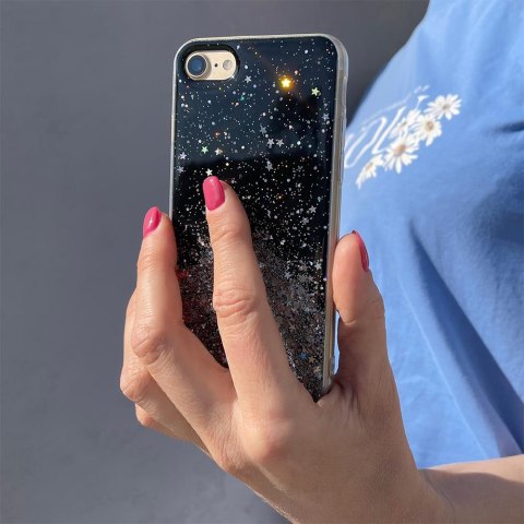 Błyszczące etui pokrowiec z brokatem Samsung Galaxy A42 5G Star Glitter przezroczysty WOZINSKY