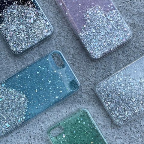 Błyszczące etui pokrowiec z brokatem Samsung Galaxy A42 5G Star Glitter przezroczysty WOZINSKY